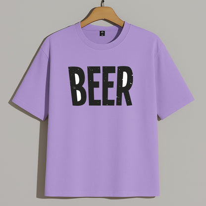 Premium Oversized Drop Shoulder T-Shirt – "BEER" Statement Tee