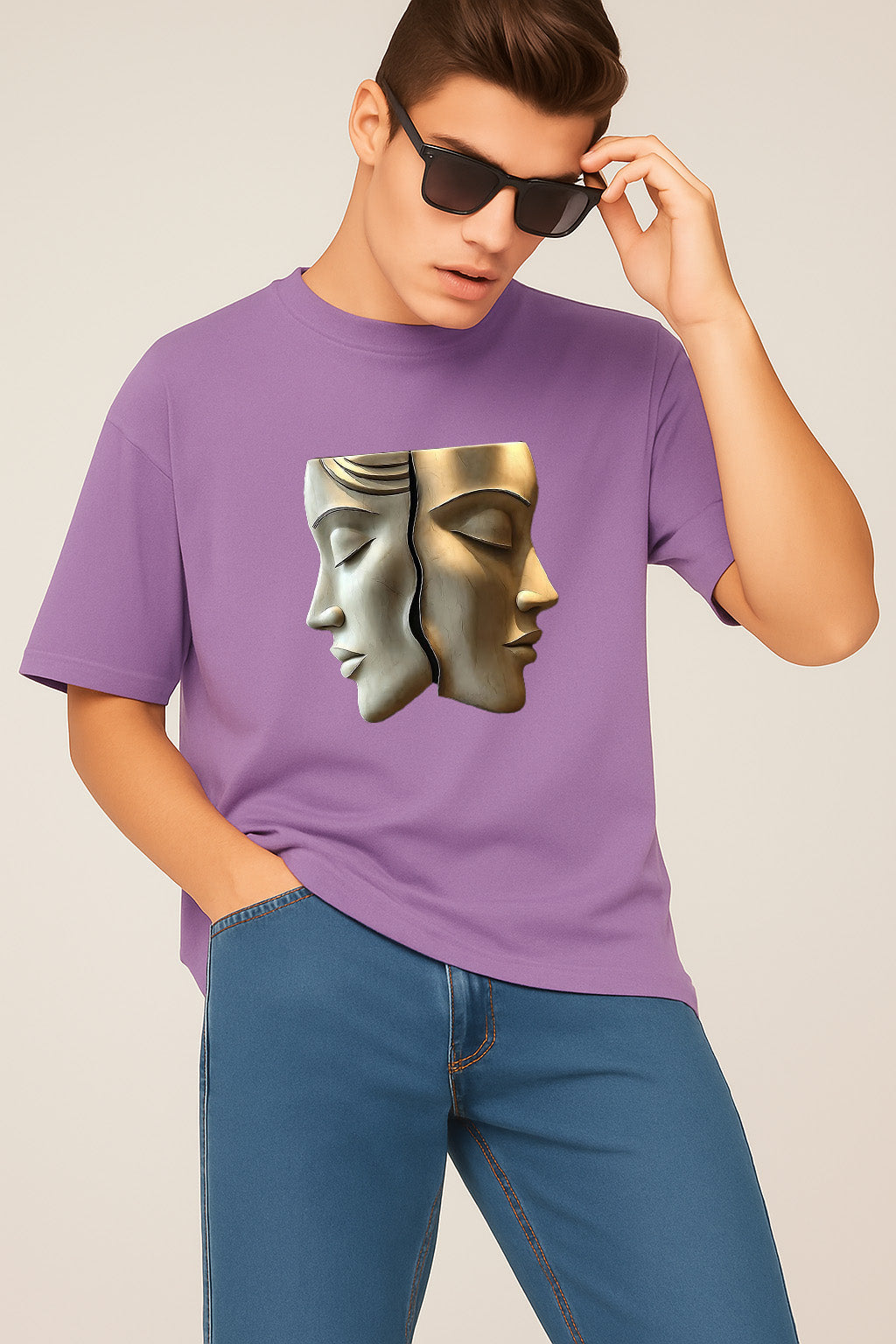 Premium Dual Face Sculpture Graphic T-Shirt – Elegant Artistic Unisex Tee