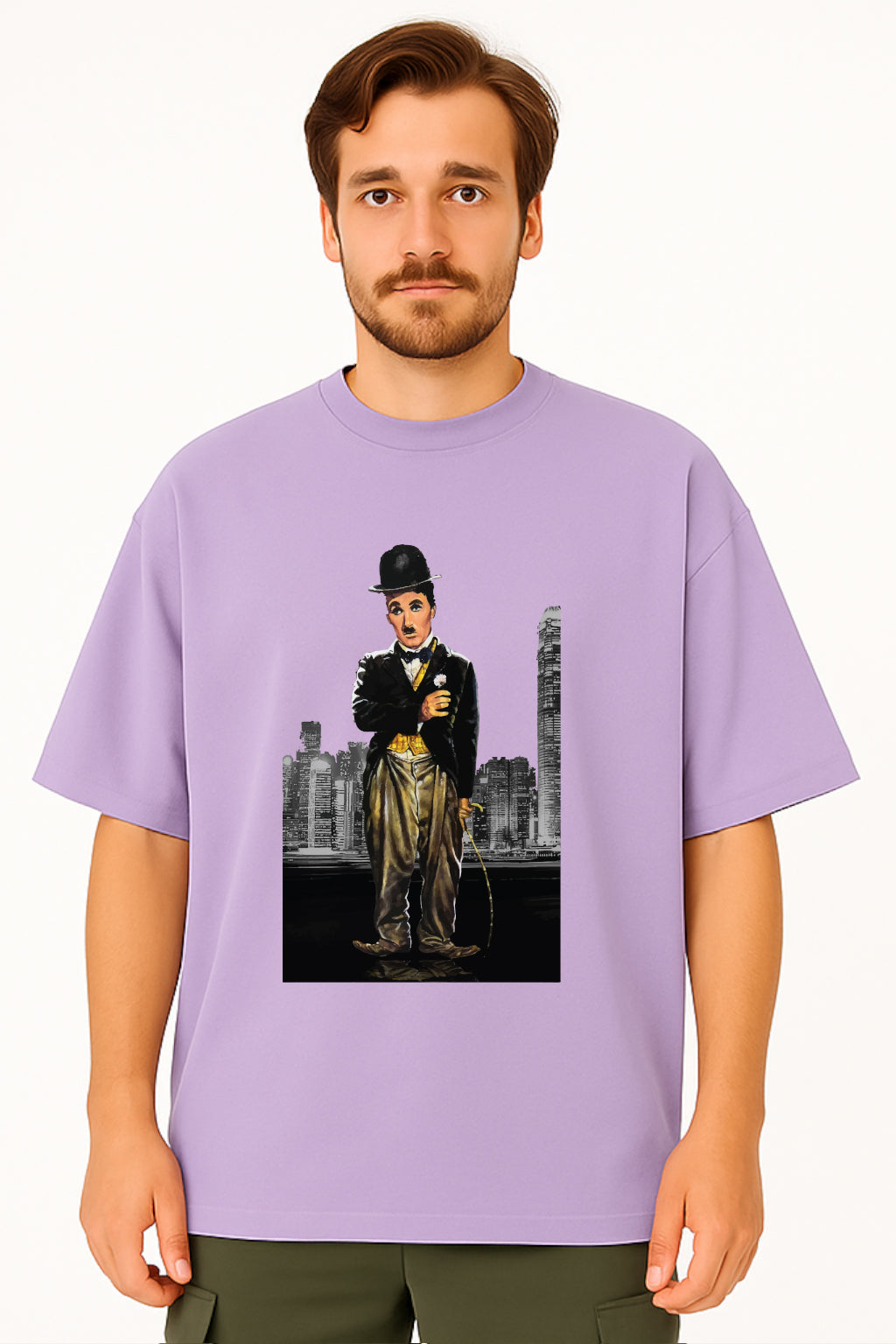 Charlie Chaplin Oversized Graphic T-Shirt