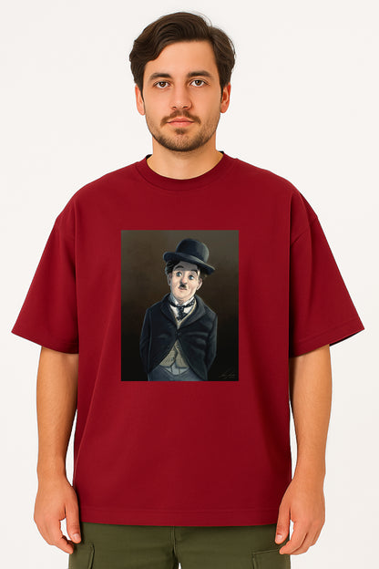 Charlie Chaplin Oversized Tee with Iconic Character Print