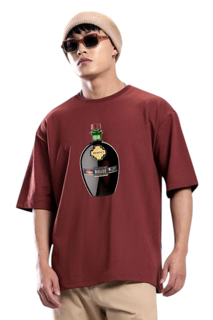 Premium Vintage Vibes Wine Bottle Graphic Tee – Forest Green Edition