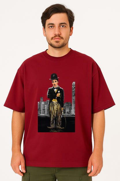 Charlie Chaplin Oversized Graphic T-Shirt