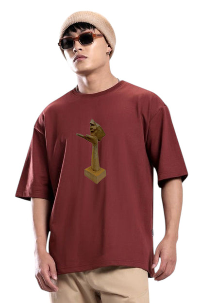 Premium Oversized Abstract Sculpture Print T-Shirt