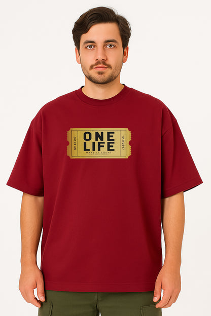 Oversized "One Life" Graphic T-Shirt