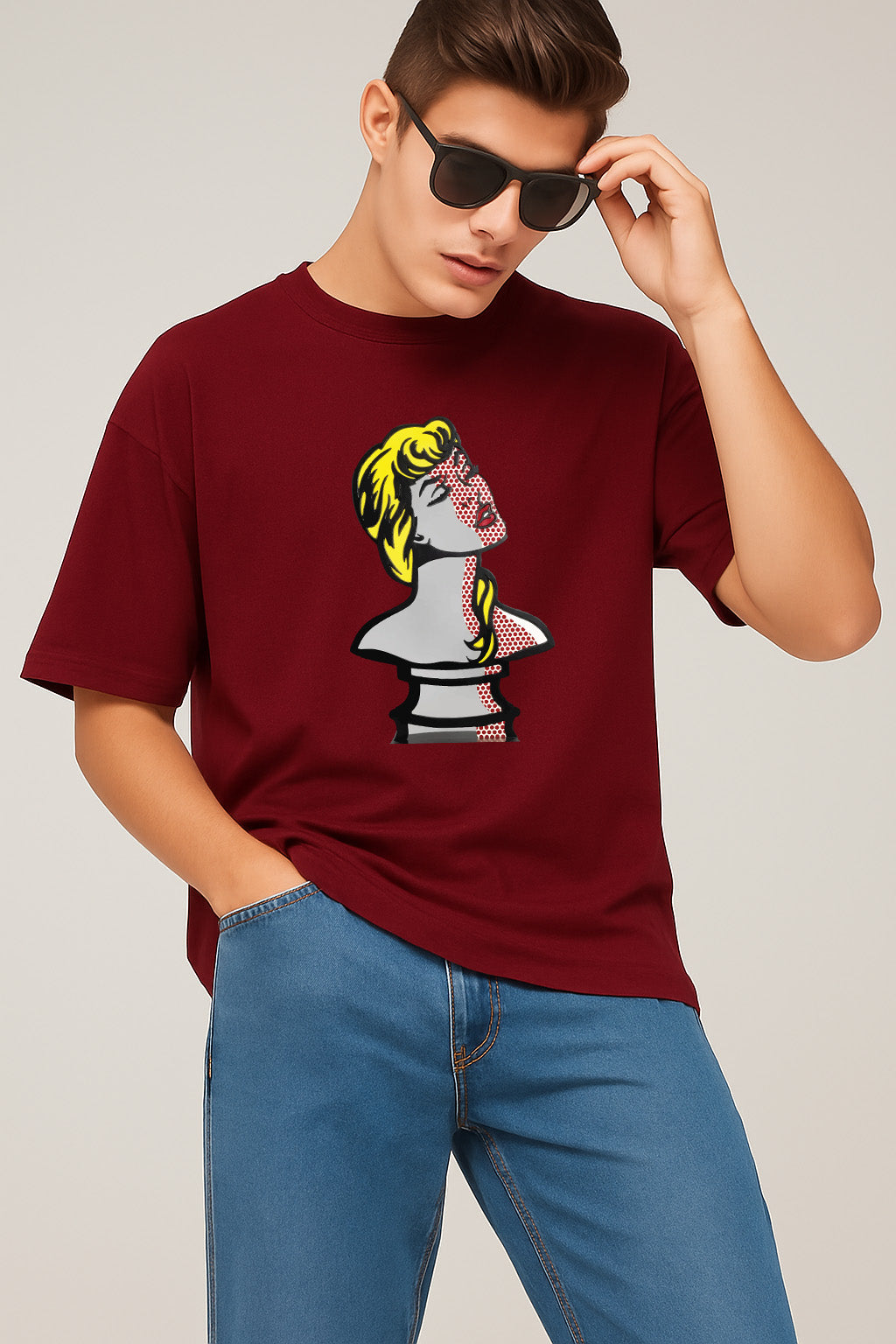 Premium Pop Art Female Bust Graphic T-Shirt – Retro Artistic Unisex Tee