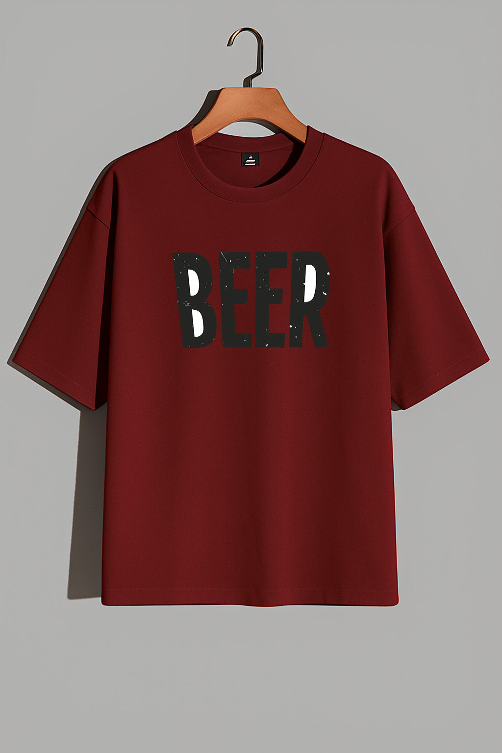 Premium Oversized Drop Shoulder T-Shirt – "BEER" Statement Tee
