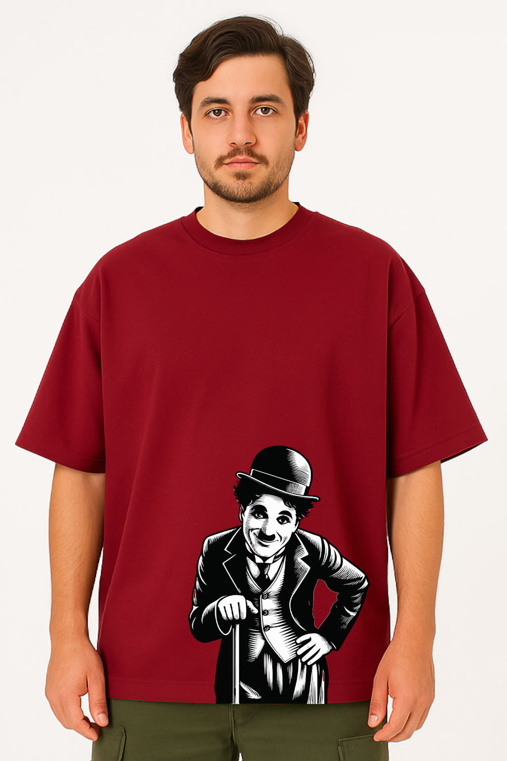 Charlie Chaplin Monochrome Oversized T-Shirt