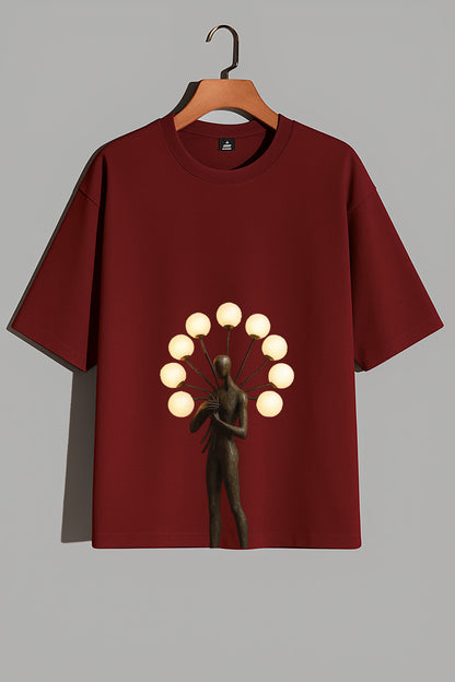 Premium Oversized T-Shirt with Surreal Lamp Figure – Modern Artistic Streetwear