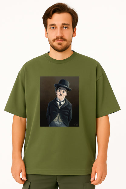 Charlie Chaplin Oversized Tee with Iconic Character Print