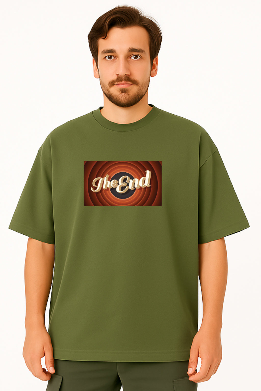 Oversized Unisex T-Shirt – Retro "The End" Graphic Tee