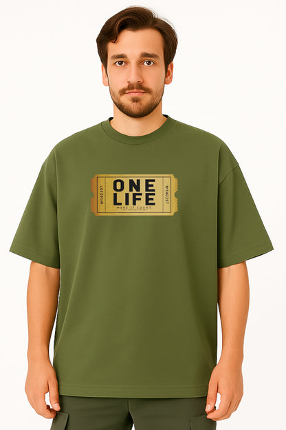 Oversized "One Life" Graphic T-Shirt