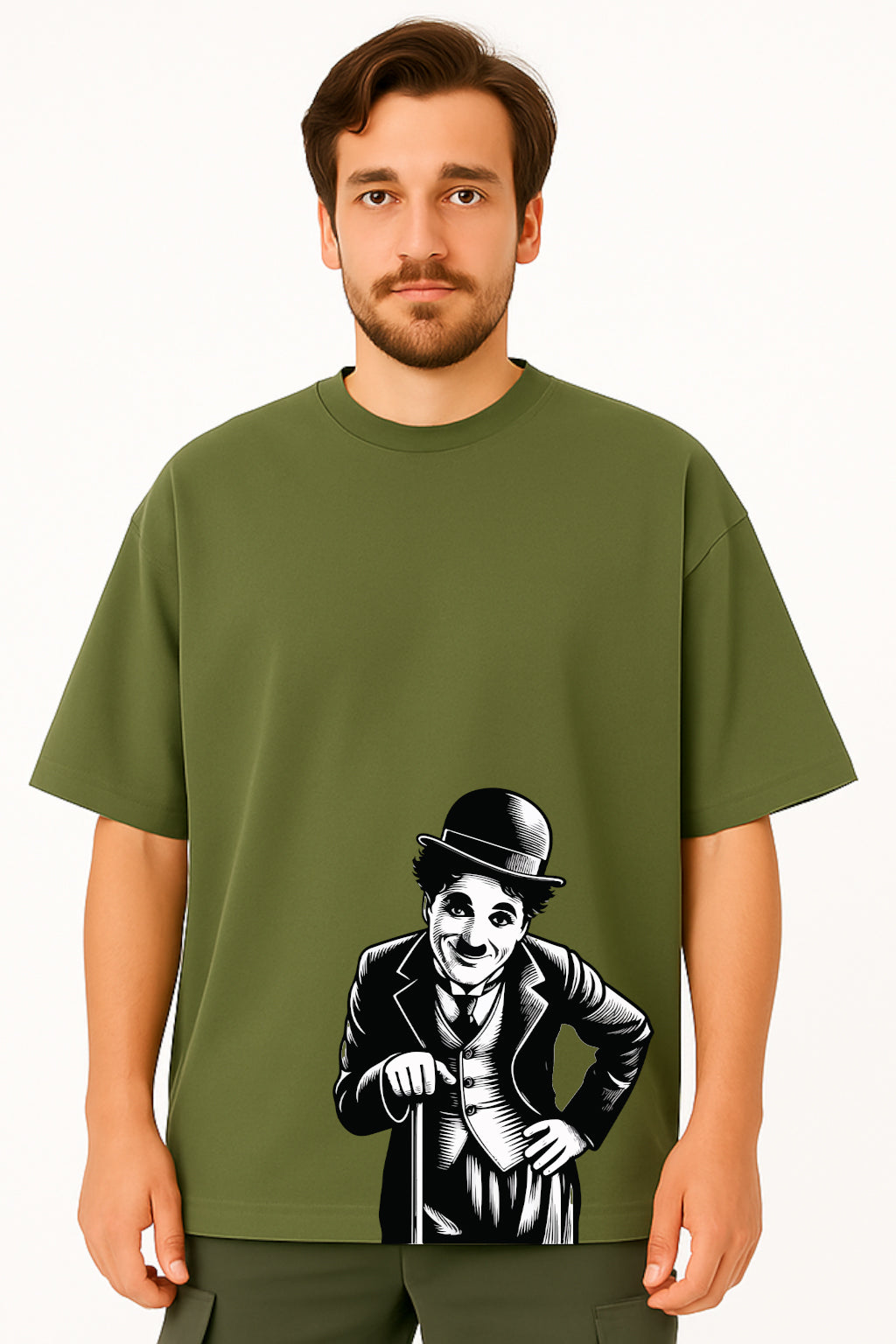 Charlie Chaplin Monochrome Oversized T-Shirt