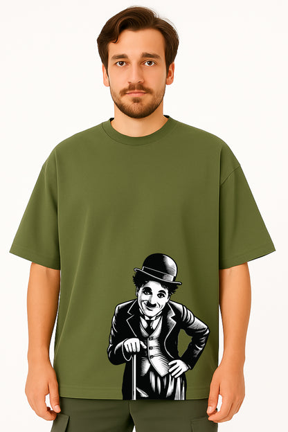 Charlie Chaplin Monochrome Oversized T-Shirt
