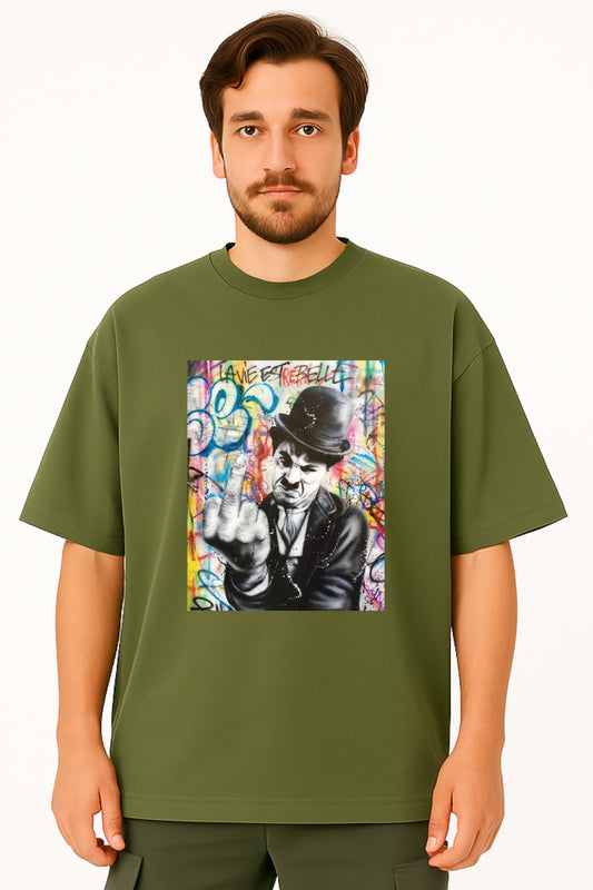 Charlie Chaplin Rebellious Art Graphic T-Shirt