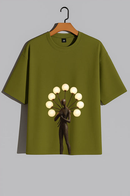 Premium Oversized T-Shirt with Surreal Lamp Figure – Modern Artistic Streetwear