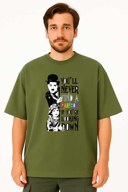 Charlie Chaplin "Find a Rainbow" Oversized T-Shirt