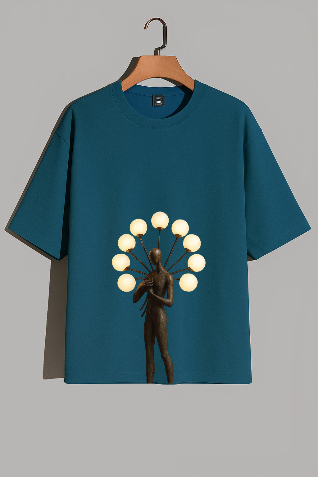 Premium Oversized T-Shirt with Surreal Lamp Figure – Modern Artistic Streetwear