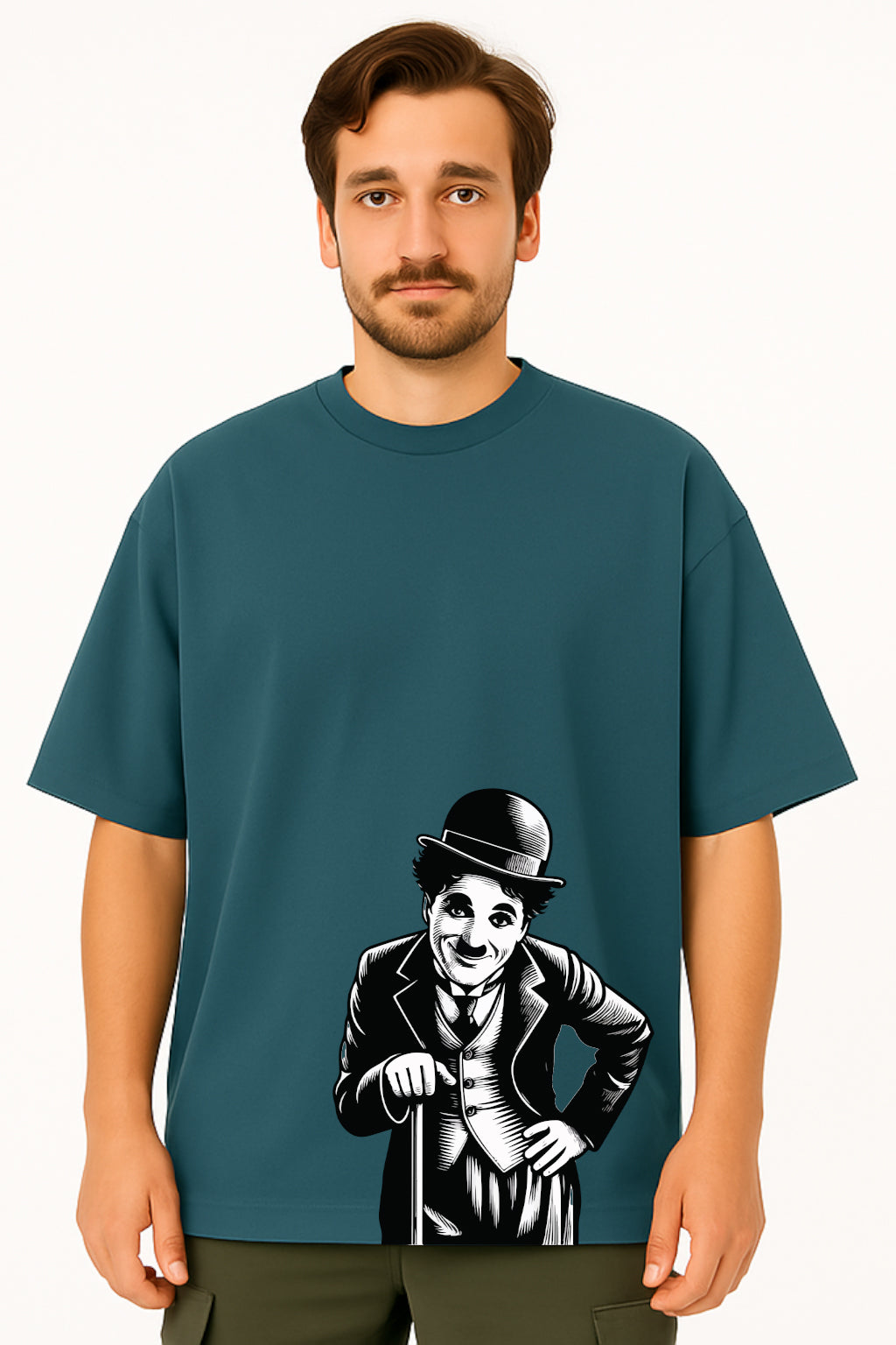 Charlie Chaplin Monochrome Oversized T-Shirt