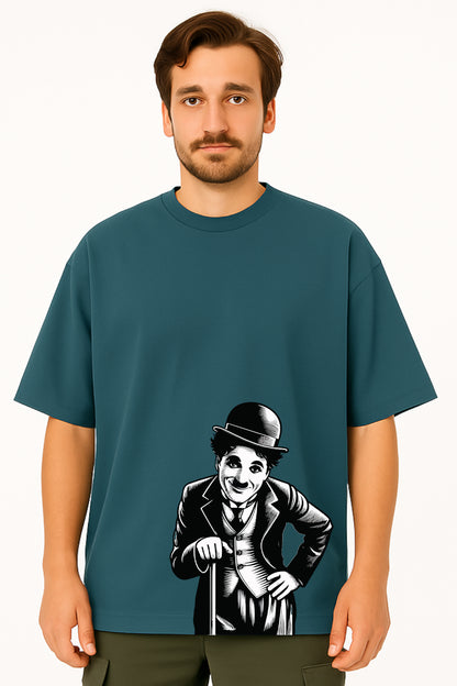 Charlie Chaplin Monochrome Oversized T-Shirt