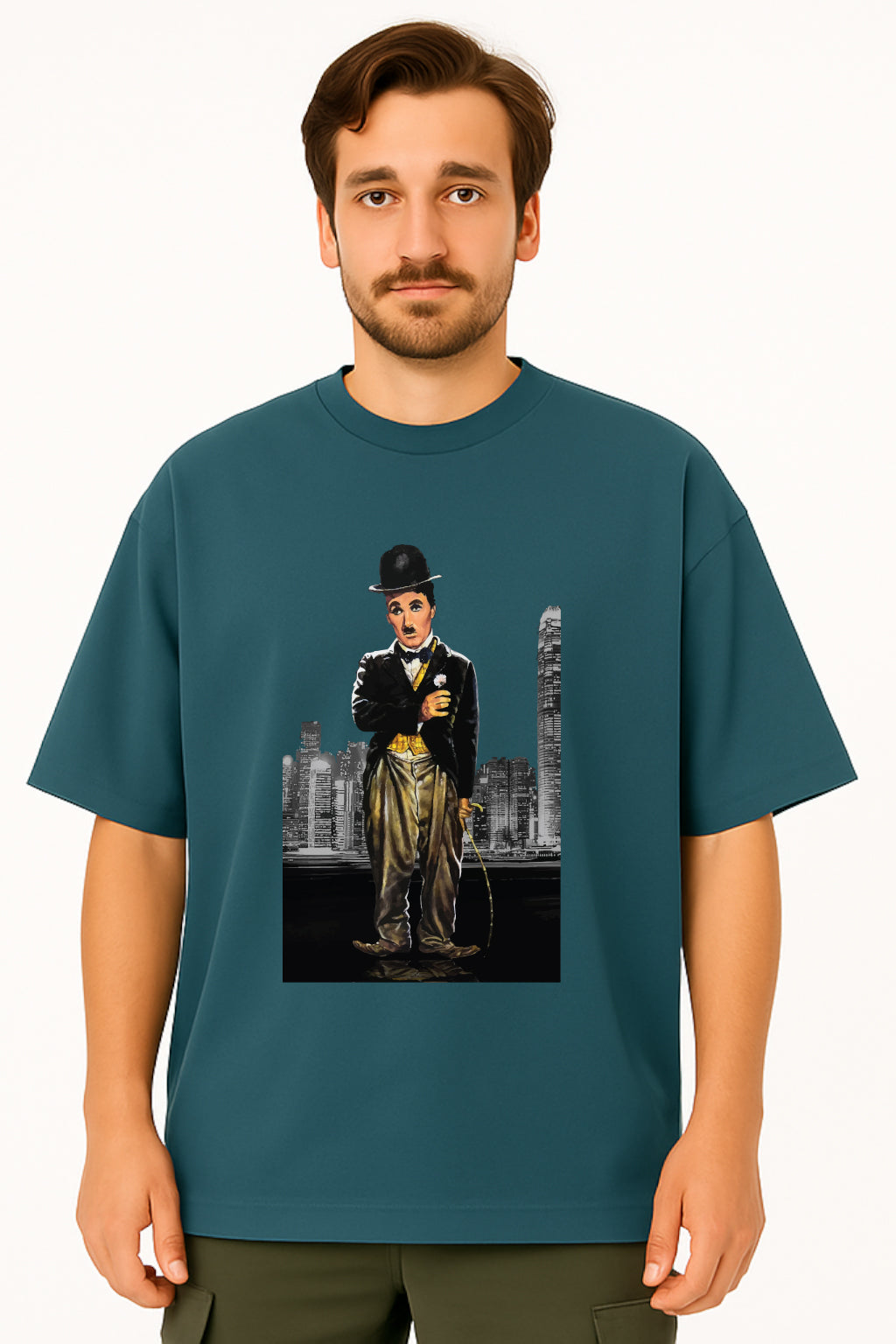 Charlie Chaplin Oversized Graphic T-Shirt