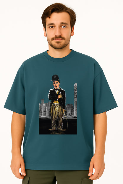 Charlie Chaplin Oversized Graphic T-Shirt