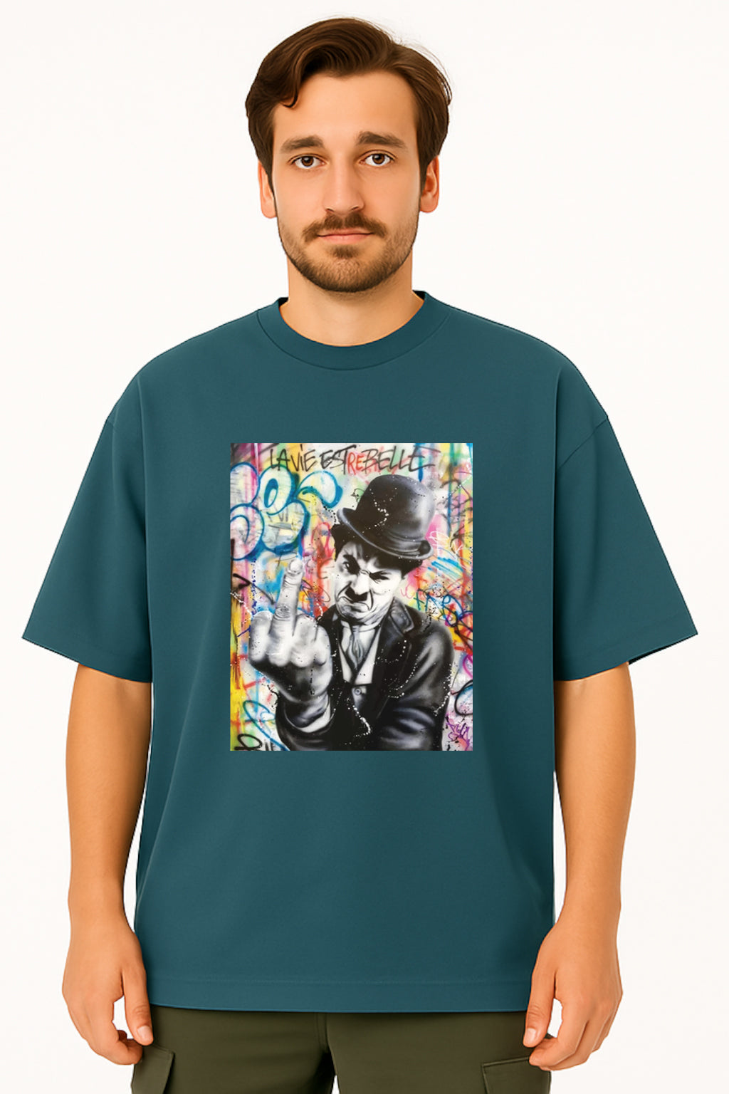 Charlie Chaplin Rebellious Art Graphic T-Shirt
