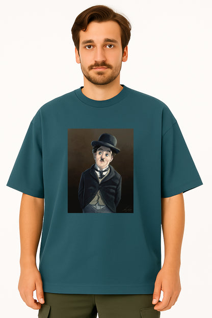 Charlie Chaplin Oversized Tee with Iconic Character Print