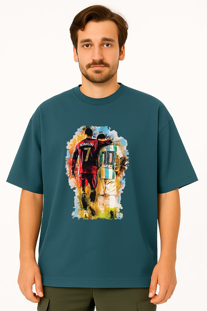 Oversized Unisex T-Shirt – Ronaldo & Messi Graphic Tee