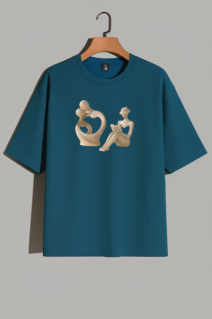 Premium Abstract Love & Connection Art Oversized Tee