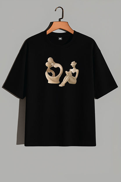 Premium Abstract Love & Connection Art Oversized Tee