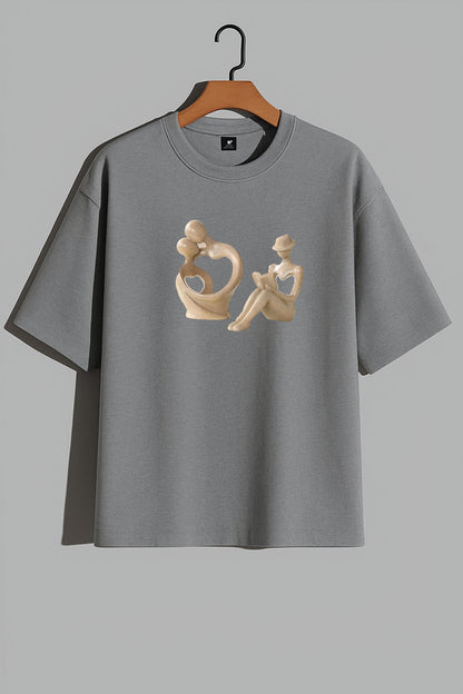 Premium Abstract Love & Connection Art Oversized Tee