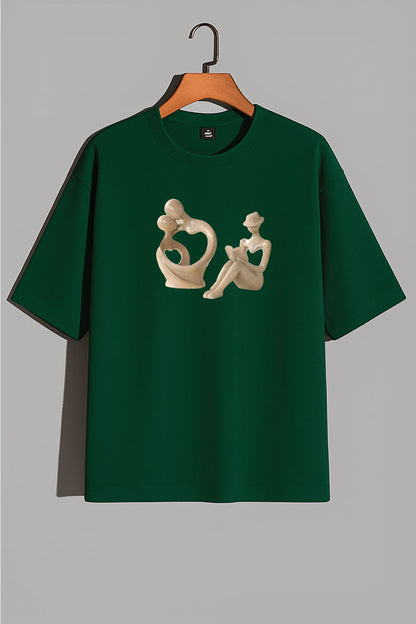 Premium Abstract Love & Connection Art Oversized Tee