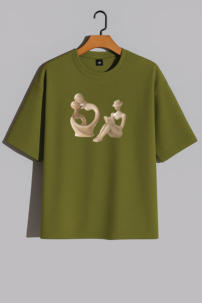 Premium Abstract Love & Connection Art Oversized Tee