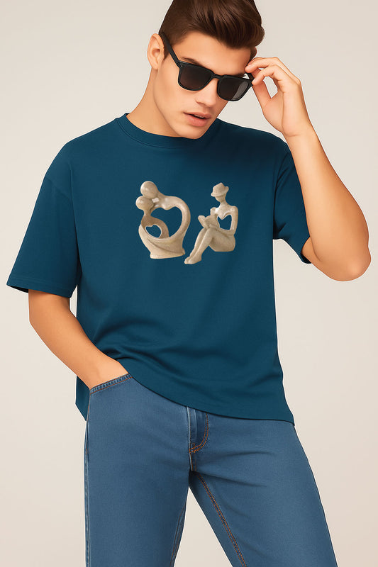 Premium Abstract Love & Connection Art Oversized Tee