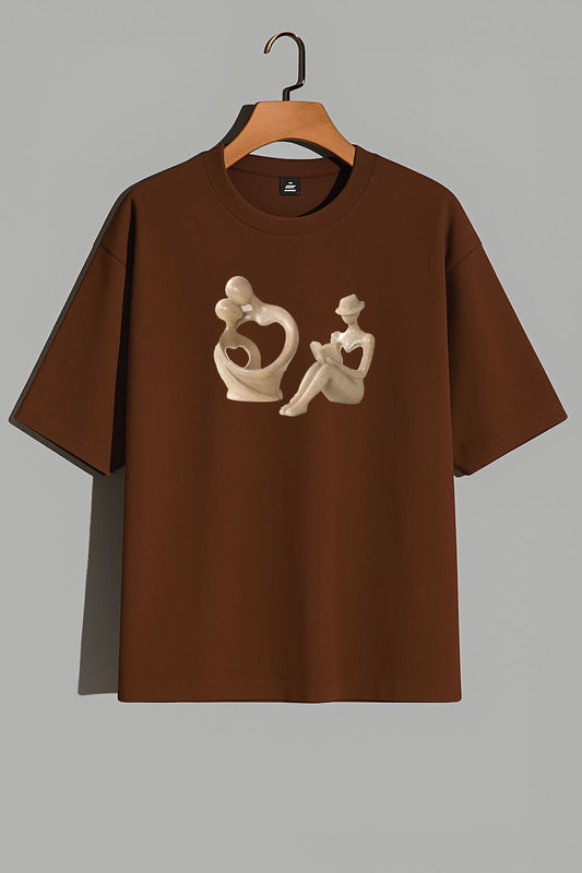 Premium Abstract Love & Connection Art Oversized Tee
