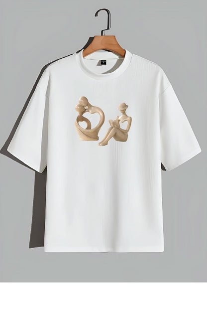 Premium Abstract Love & Connection Art Oversized Tee