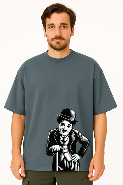 Charlie Chaplin Monochrome Oversized T-Shirt