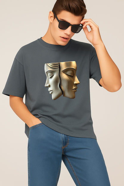 Premium Dual Face Sculpture Graphic T-Shirt – Elegant Artistic Unisex Tee