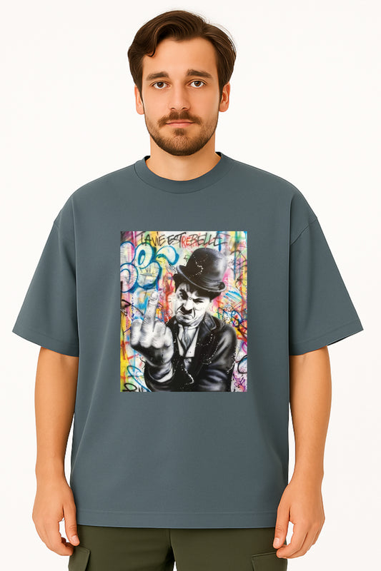 Charlie Chaplin Rebellious Art Graphic T-Shirt