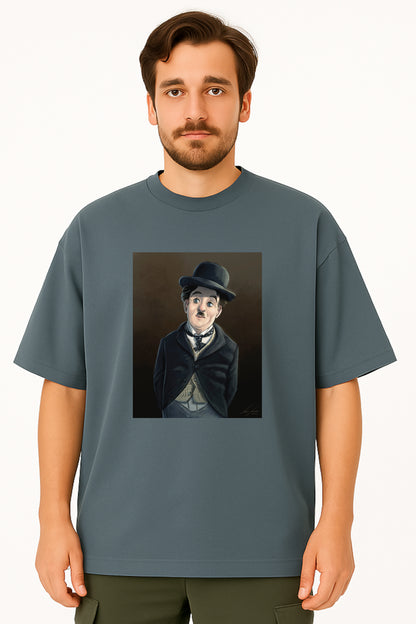 Charlie Chaplin Oversized Tee with Iconic Character Print