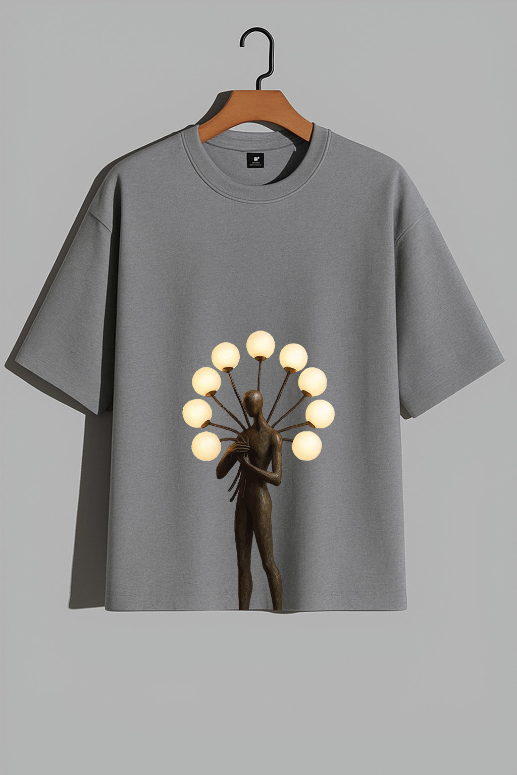Premium Oversized T-Shirt with Surreal Lamp Figure – Modern Artistic Streetwear