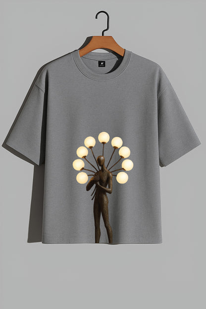 Premium Oversized T-Shirt with Surreal Lamp Figure – Modern Artistic Streetwear