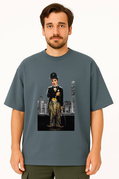 Charlie Chaplin Oversized Graphic T-Shirt