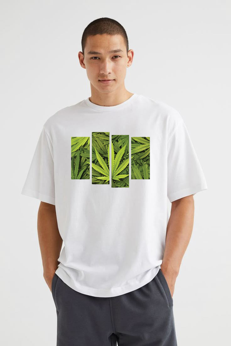 Premium Oversized Green Leaf Streetwear T-Shirt
