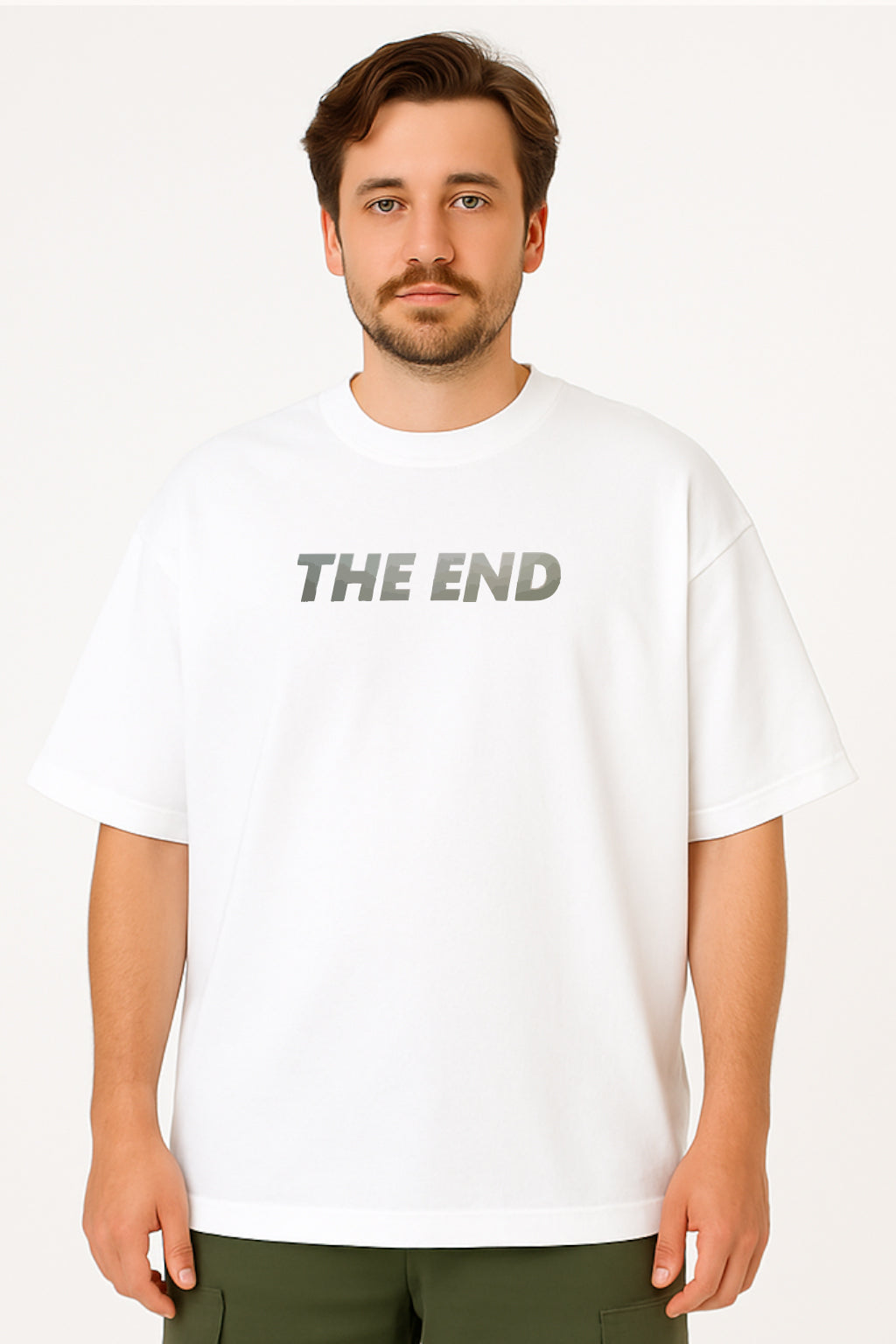 Oversized Unisex T-Shirt – "THE END" Graphic Tee