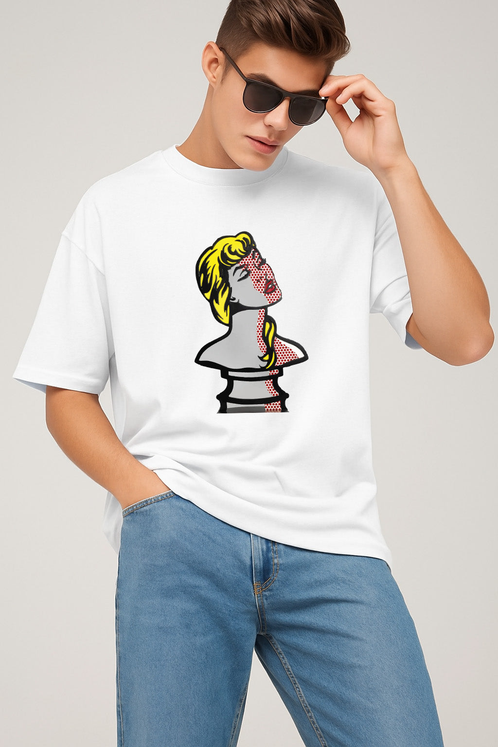 Premium Pop Art Female Bust Graphic T-Shirt – Retro Artistic Unisex Tee