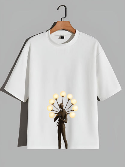 Premium Oversized T-Shirt with Surreal Lamp Figure – Modern Artistic Streetwear
