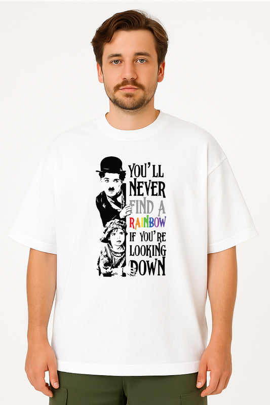 Charlie Chaplin "Find a Rainbow" Oversized T-Shirt