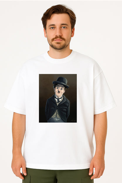 Charlie Chaplin Oversized Tee with Iconic Character Print