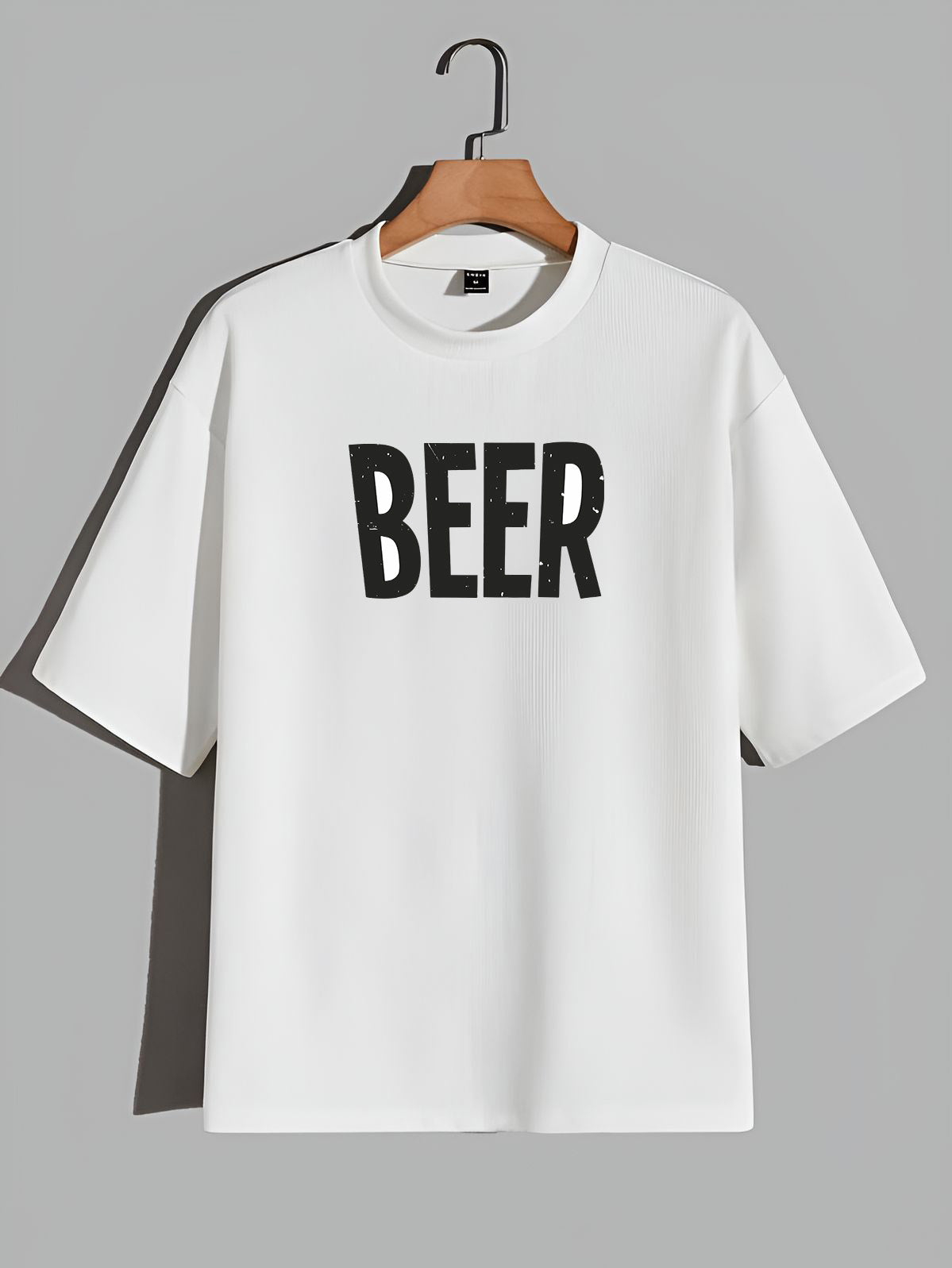 Premium Oversized Drop Shoulder T-Shirt – "BEER" Statement Tee